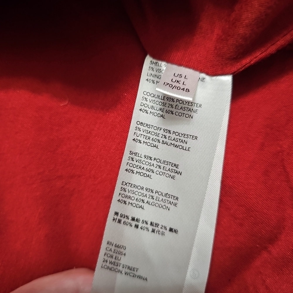 Anthropologie Sascha Red Asymmetrical‎ Jacket Women's Large NWOT Condition $180 - Picture 8 of 12